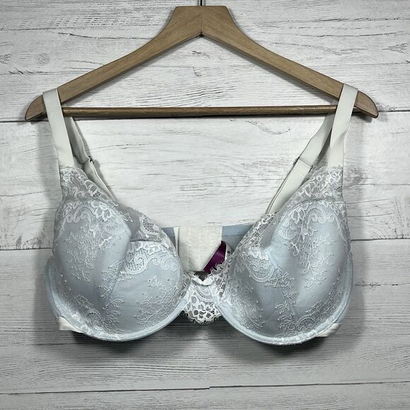 Adore Me light blue lace lightly lined balconette bra size 40DDD - Picture 1 of 6